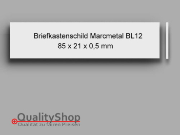 Briefkastenschild BL12 Kunststoff Silber Marcmetal